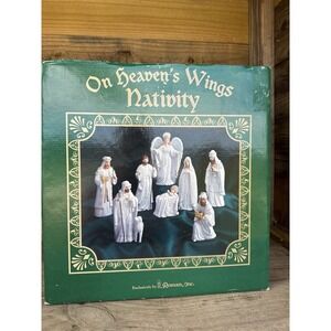 Vintage 1998 Christmas on Heaven's Wing Nativity Set exclusively by RR Roman JNK
